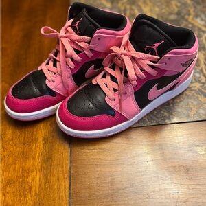 Nike Air Jordan Black and Pink High-Tops